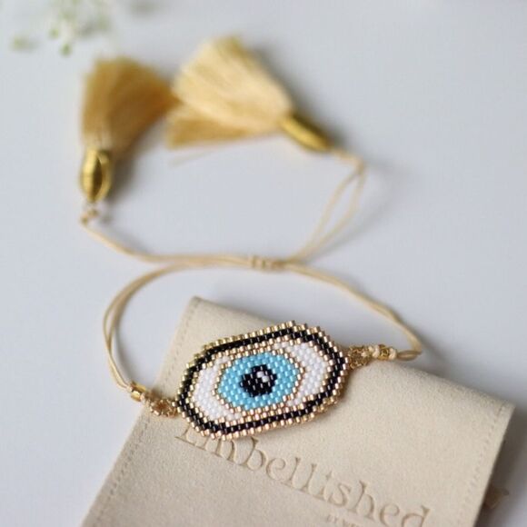 Miyuki Beaded Protection Eye Bracelet Jewelry New in Box - Picture 3 of 6